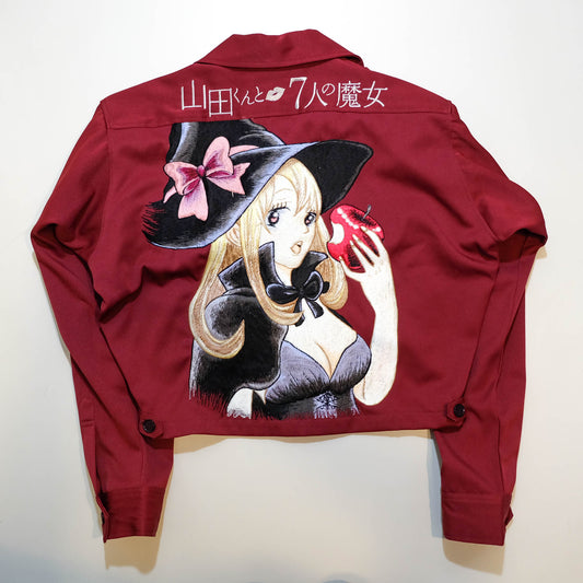 Custom Made Badass Dope Sexy Japanese Hinomaru Yanki Yakuza Bosozoku Tokkofuku Yokoburi Anime Yamada Kun and the 7 Witches Embroidered Embroidery Sukajan Souvenir Sukajum Skajum Tattoo Art Design Shirt Tops Jacket ( Size : S )