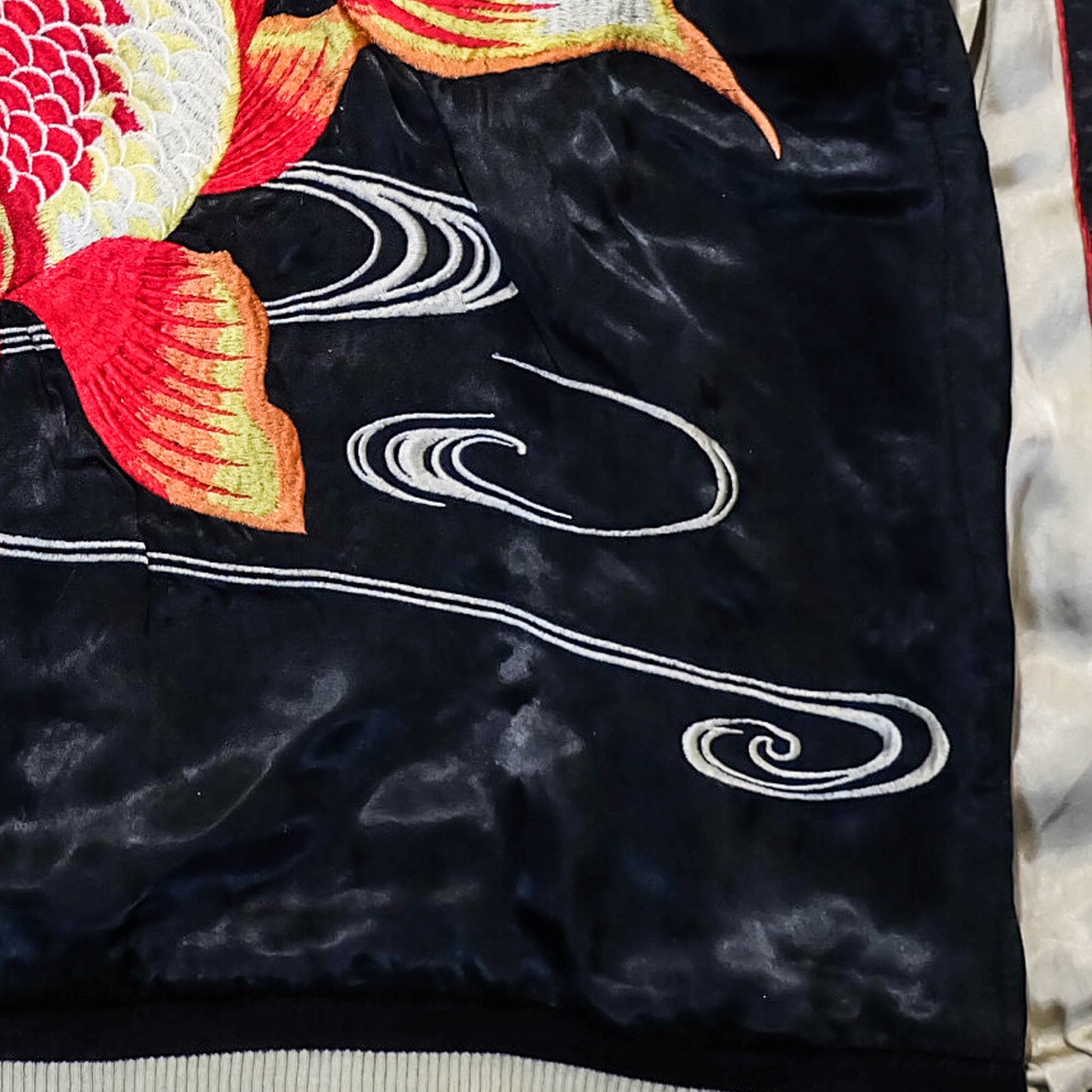 Sakura Goldfish Reversible Sukajan Jacket | Japanese Koi Carp Embroidery Souvenir Bomber Jacket