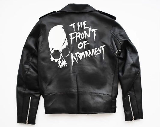 Epic Cult Japanese Anime Manga Gangsta Yakuza TFOA The Front of Armament CROWS x WORST x ZERO Black Leather Biker Double Rider's Jacket ( Size : S )