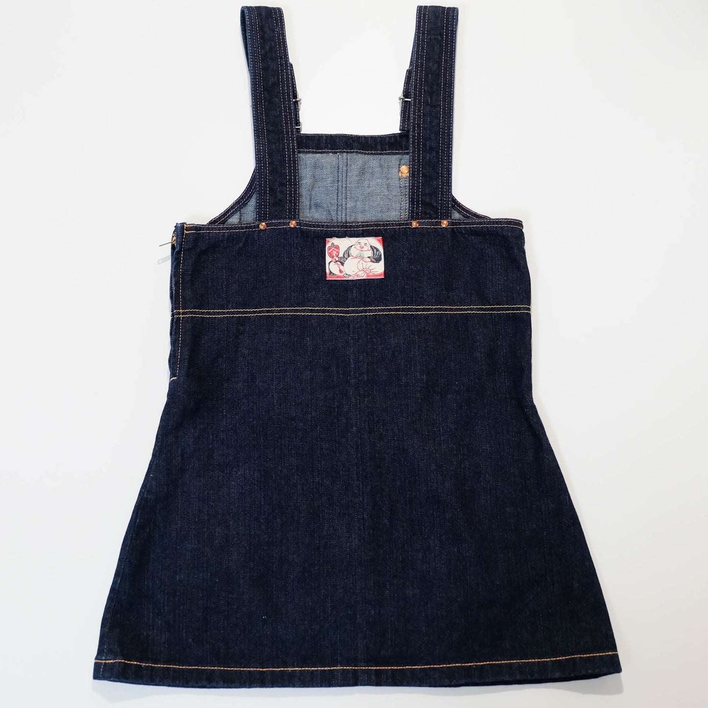 EVISU Donna Vintage Japanese Denim Overalls Dress One Piece Wagara Denim Skirt Selvedge Jeans Harajuku Streetwear