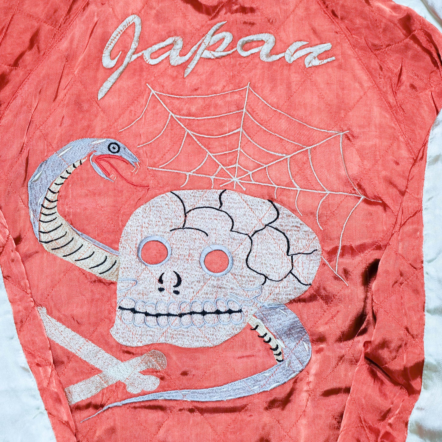 Japanese Velvet Padded Sukajan Reversible Yokosuka Bomber Jacket Dragon & Skull Embroidery Size M