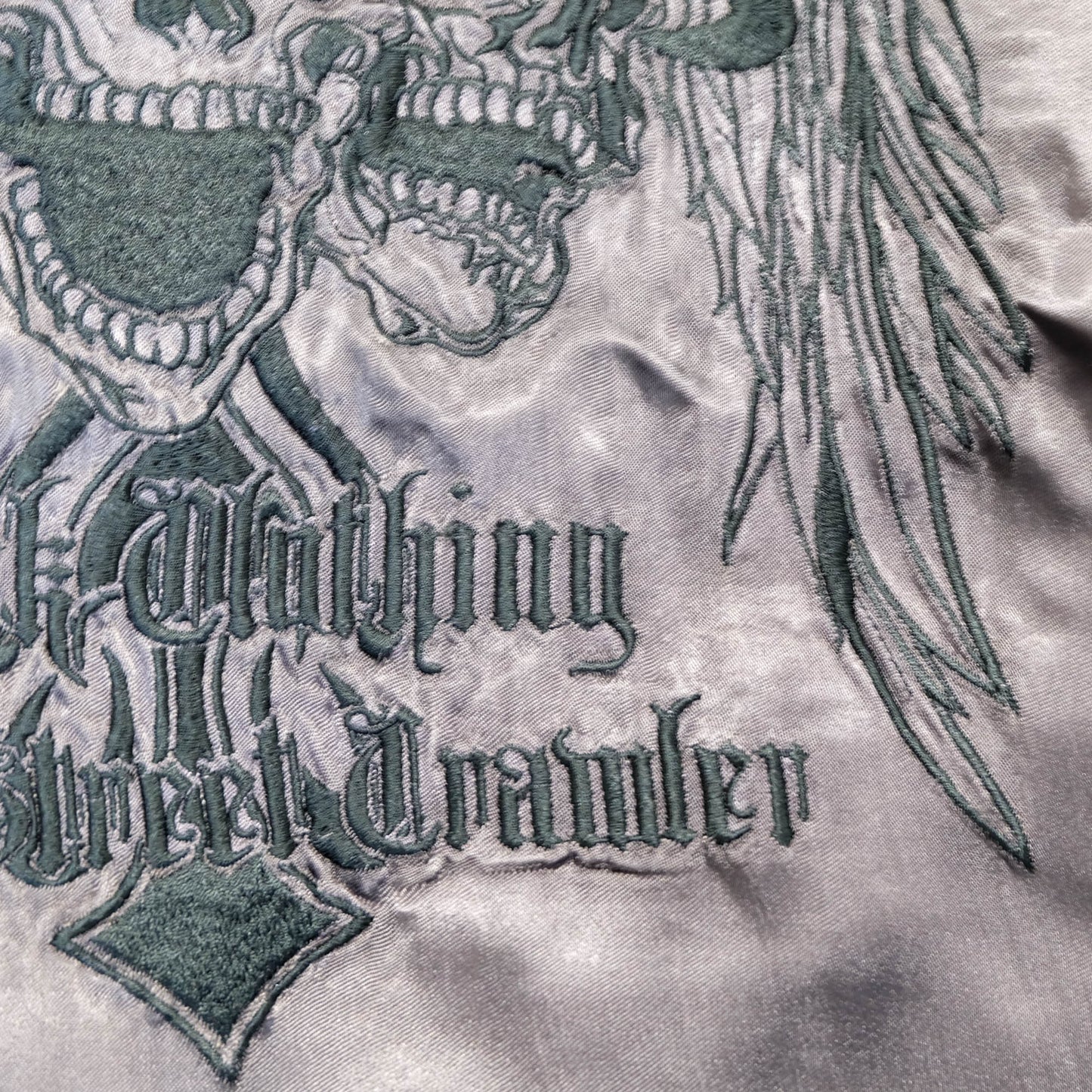 Jack Daniel’s Black Street Crafter Sukajan / Skull Wing Embroidered Souvenir Jacket Size S