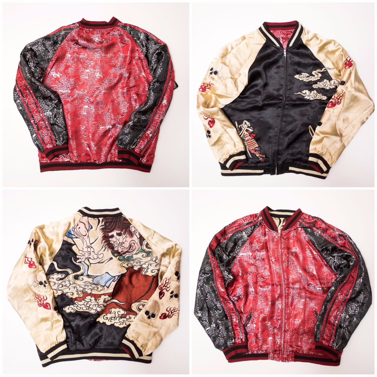 Ukiyo-e Nebuta Style Reversible Sukajan Jacket Size L | Japanese Art Embroidered Souvenir Bomber