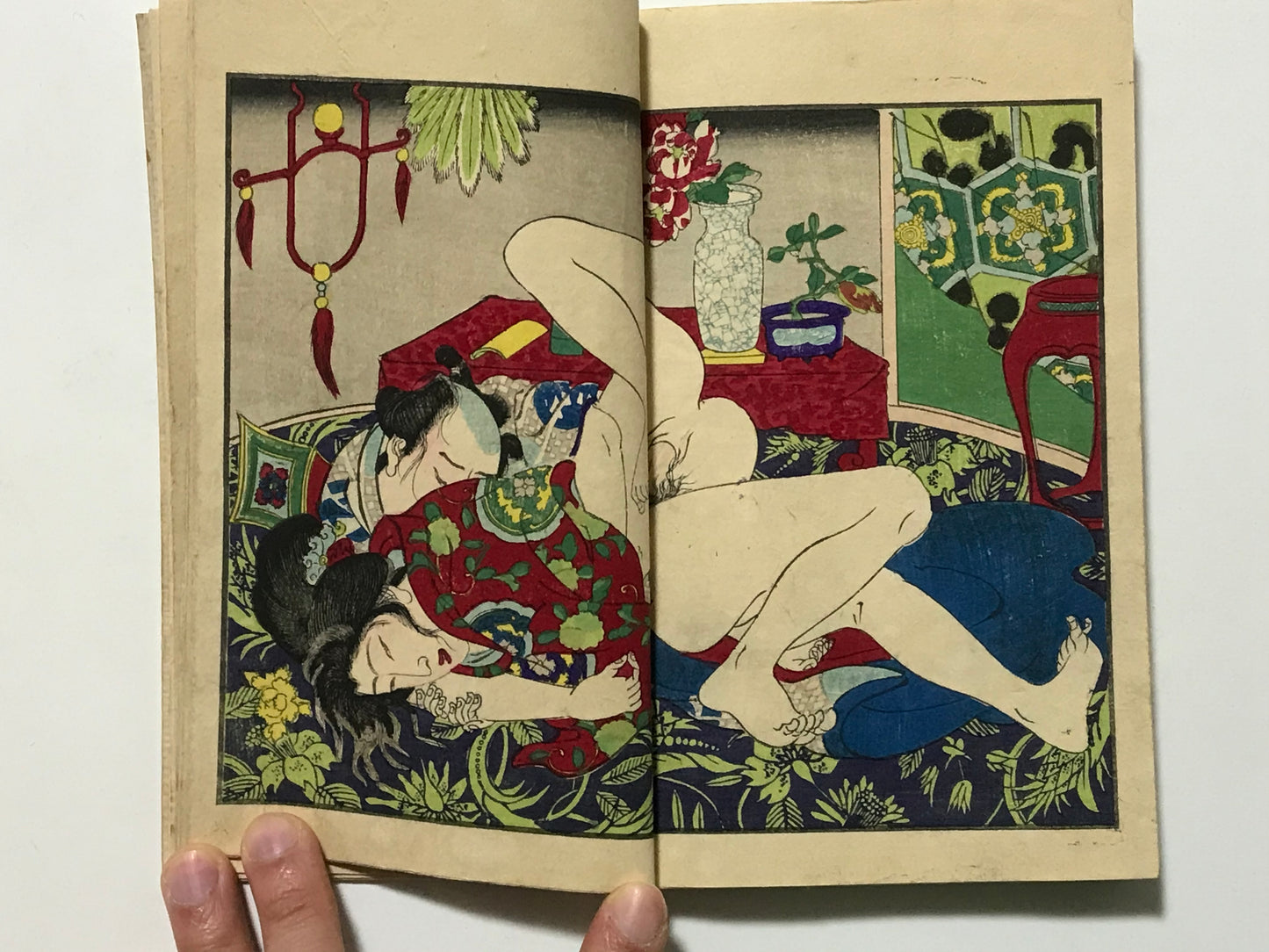 EDO Japanese Ukiyoe Woodblock Style Harubon Book Porn Shunga Erotic Fetish Tattoo Artist Oiran Geisha Bijin Kimono Irezumi Sex Book Material