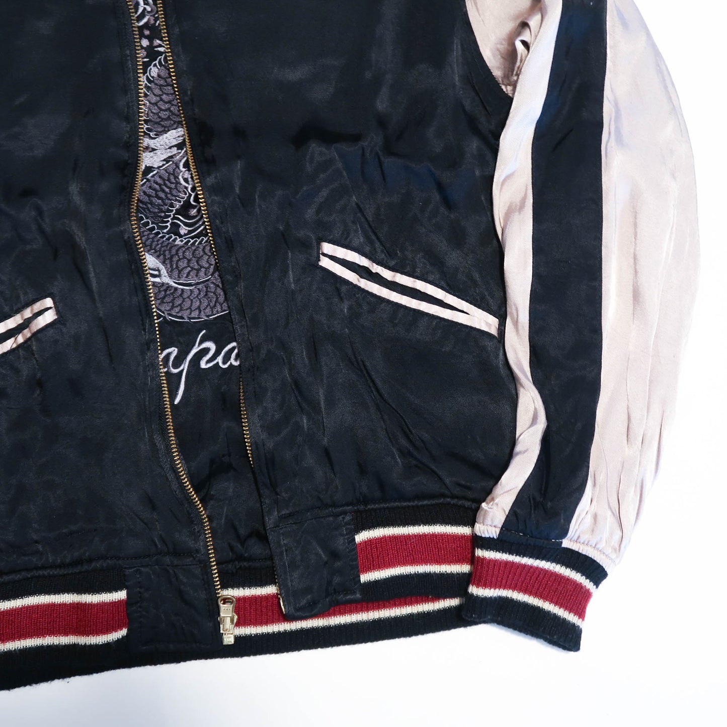 Vintage Dragon Island Japan Embroidered Sukajan Jacket | Reversible Dragon Souvenir Bomber Jacket