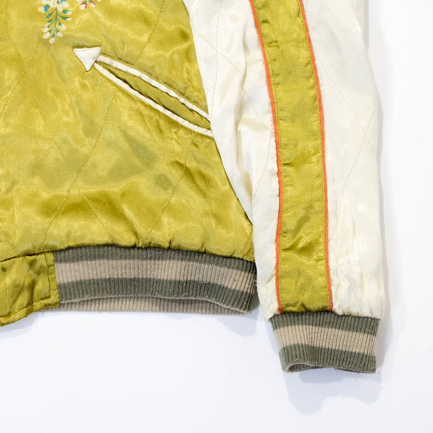 Kula Eternal Sukajan Jacket Reversible Japanese Souvenir Jacket Crane Koi Fish Wisteria Embroidery Size M
