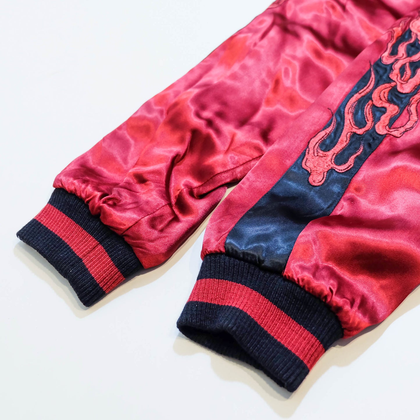 Satori Vintage Sukajan Jacket Size S-M | Japanese Embroidery Dragon Deity Fudō Myōō Lotus & Buddhist Art Souvenir Bomber Jacket