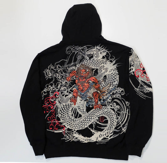 Karakuri Tamashi Japanese Dragon & Shōki Hoodie Jacket