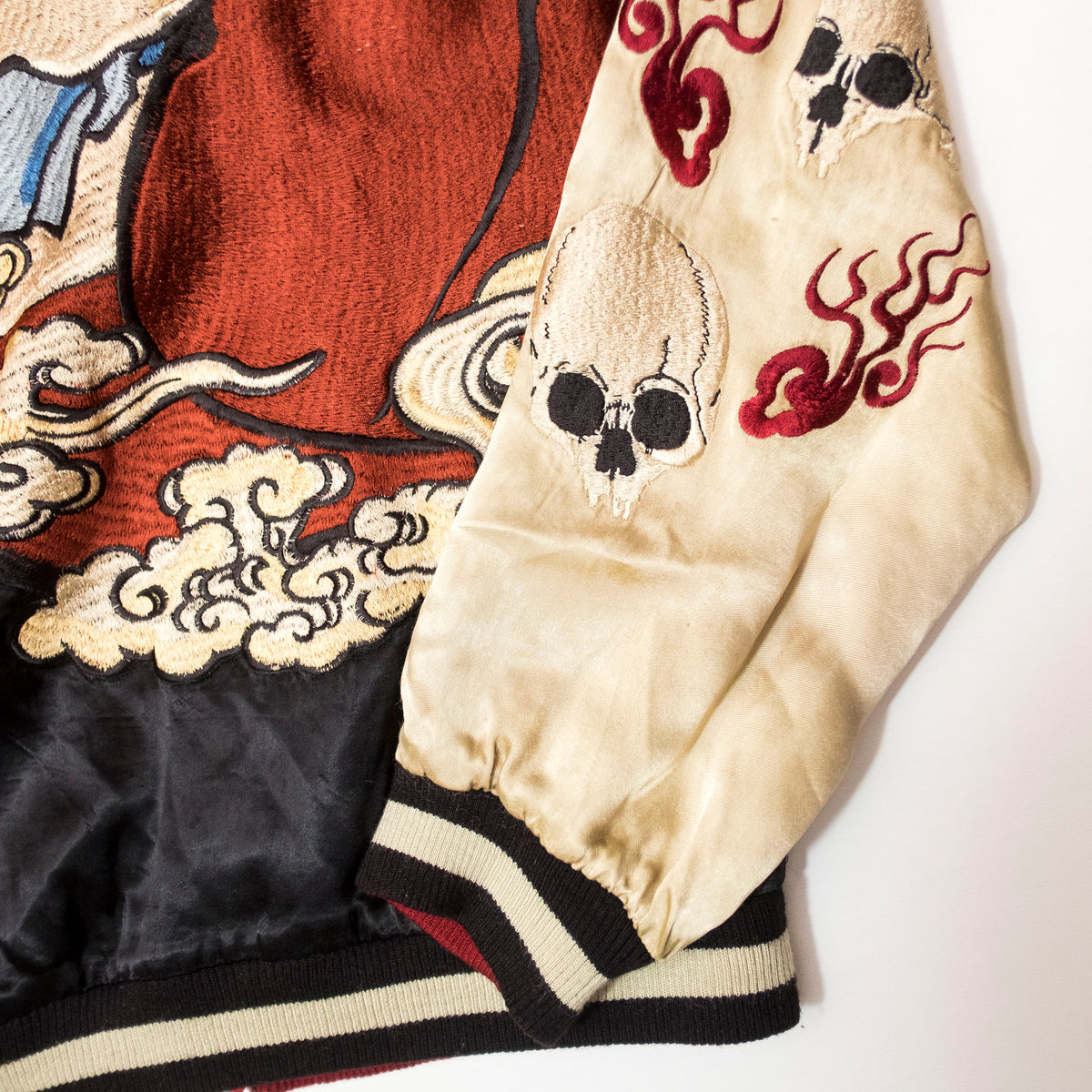 Ukiyo-e Nebuta Style Reversible Sukajan Jacket Size L | Japanese Art Embroidered Souvenir Bomber