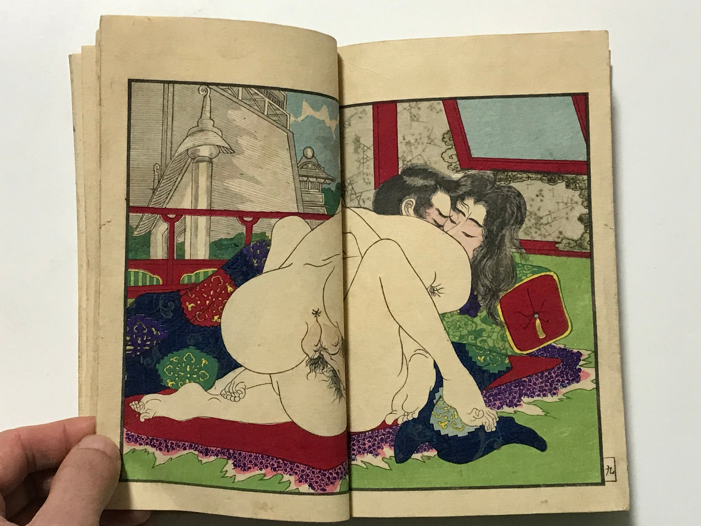 EDO Japanese Ukiyoe Woodblock Style Harubon Book Porn Shunga Erotic Fetish Tattoo Artist Oiran Geisha Bijin Kimono Irezumi Sex Book Material