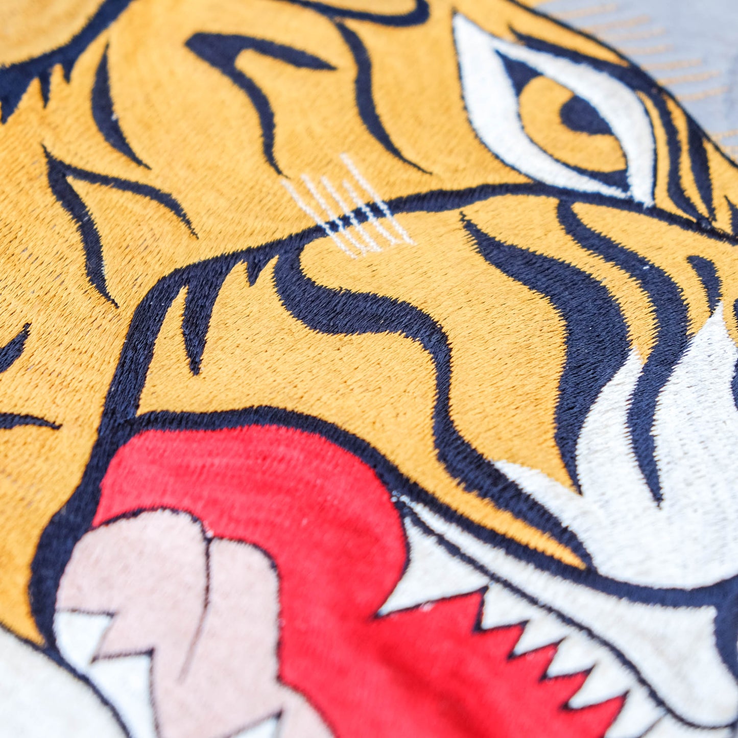 Japanese Vintage Sukajan Style Quilted Jacket – Tiger Embroidery Reversible Souvenir Jacket