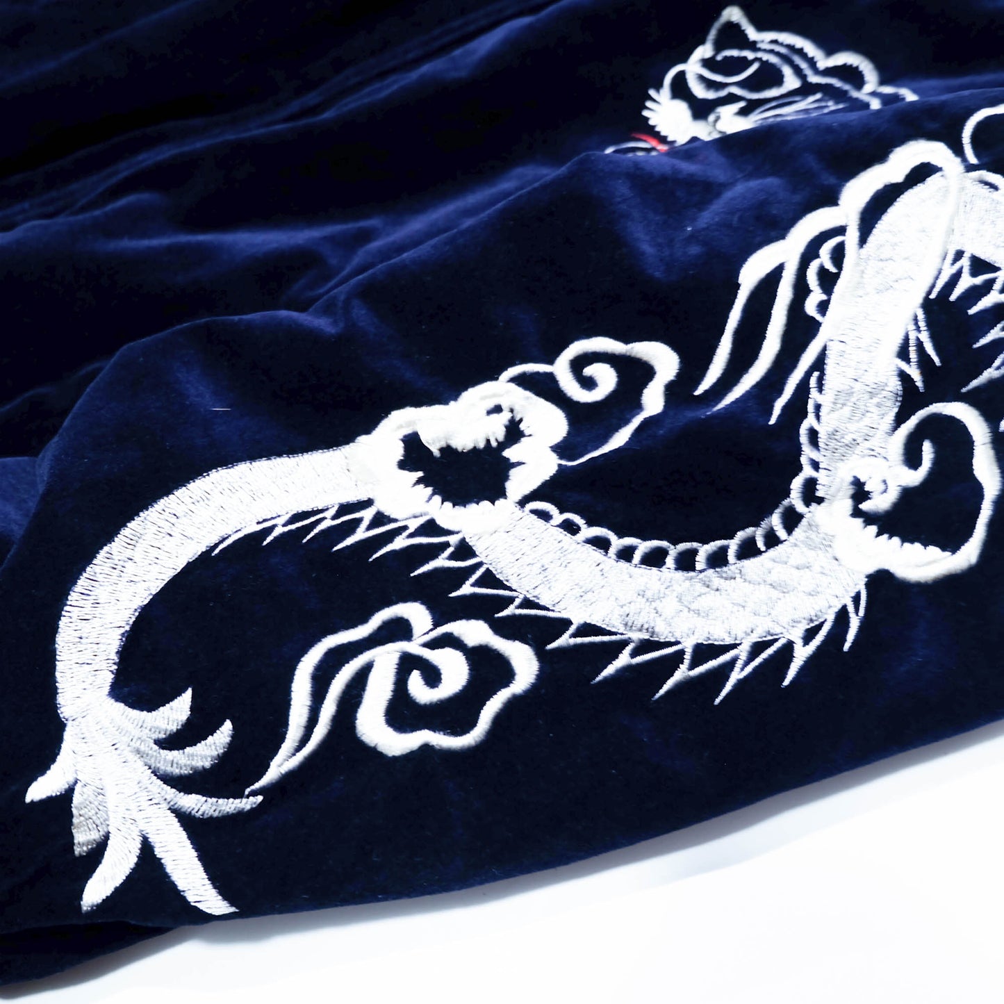 Japanese Velvet Padded Sukajan Reversible Yokosuka Bomber Jacket Dragon & Skull Embroidery Size M