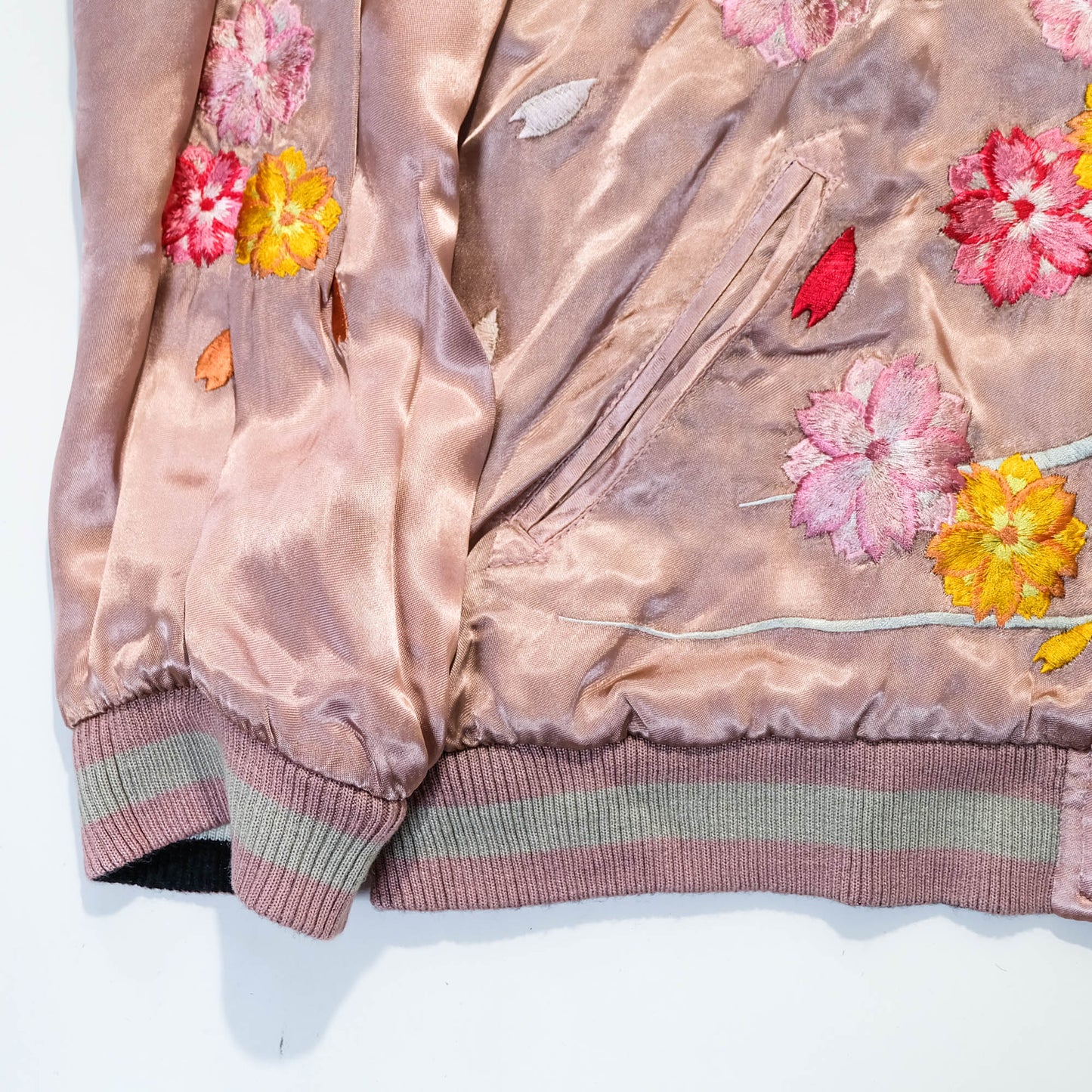 Sakura Goldfish Reversible Sukajan Jacket | Japanese Koi Carp Embroidery Souvenir Bomber Jacket