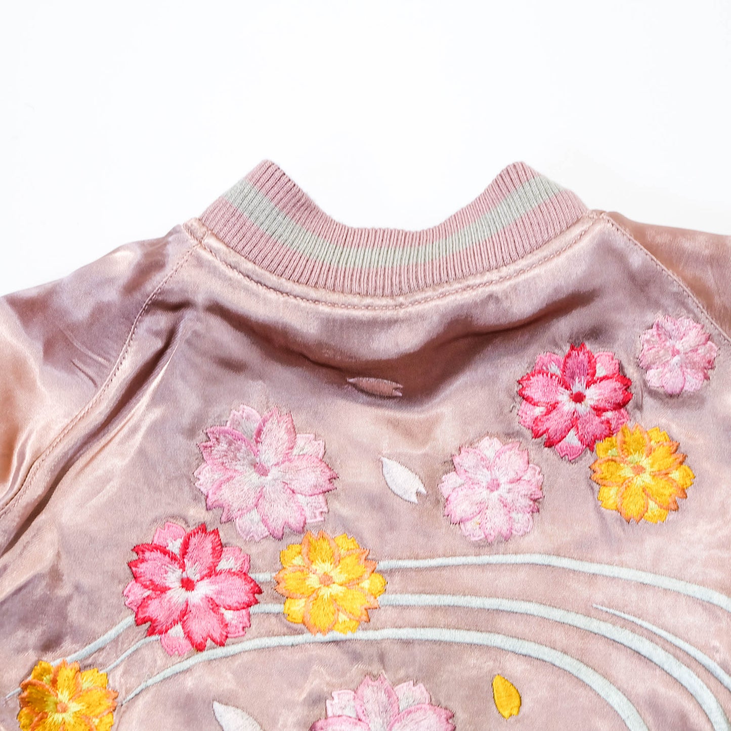 Sakura Goldfish Reversible Sukajan Jacket | Japanese Koi Carp Embroidery Souvenir Bomber Jacket
