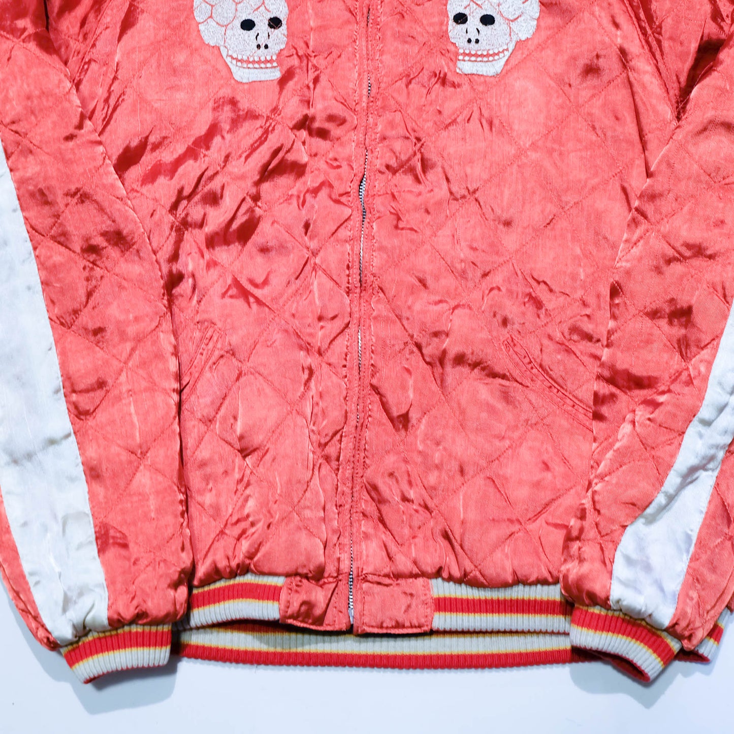Japanese Velvet Padded Sukajan Reversible Yokosuka Bomber Jacket Dragon & Skull Embroidery Size M