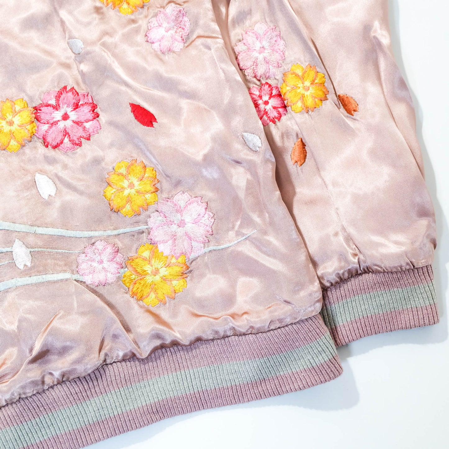 Sakura Goldfish Reversible Sukajan Jacket | Japanese Koi Carp Embroidery Souvenir Bomber Jacket