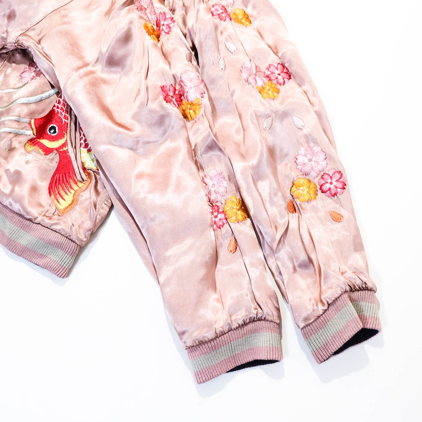 Sakura Goldfish Reversible Sukajan Jacket | Japanese Koi Carp Embroidery Souvenir Bomber Jacket