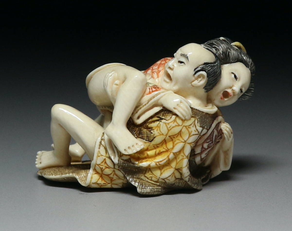 Japanese Erotica Shunga Foreplay Fetish Samurai Geisha Bijin Oiran Sagemono Okimono Doll Statue Art