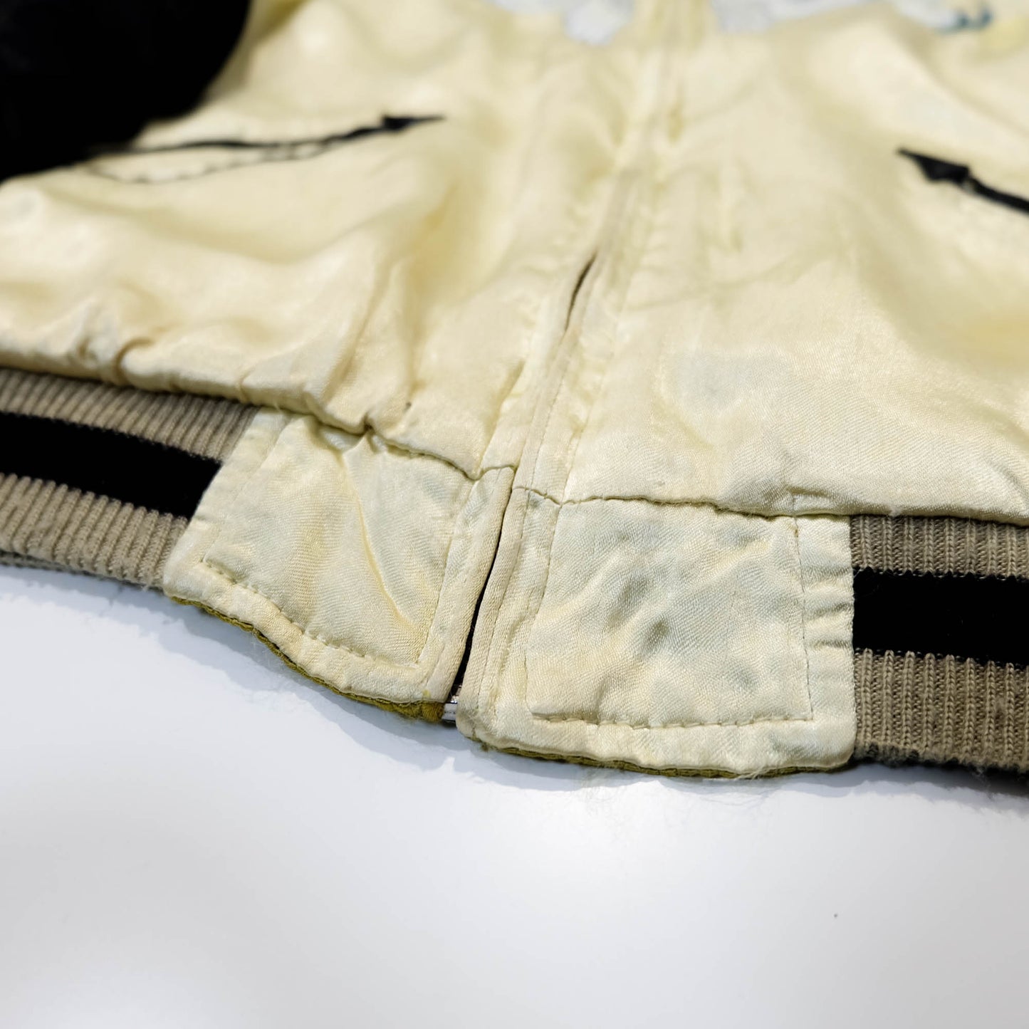 Kula Eternal Sukajan Jacket Reversible Japanese Souvenir Jacket Crane Koi Fish Wisteria Embroidery Size M