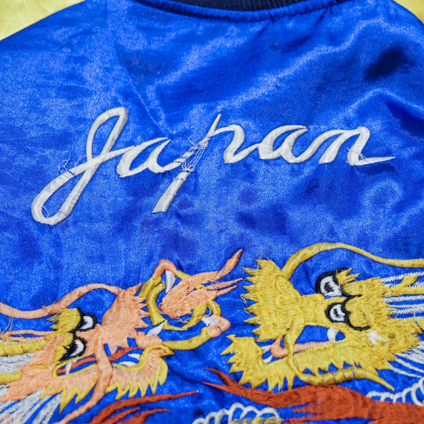 Hoshihime Style Reversible Sukajan Jacket | Blue Dragon Embroidery Japanese Souvenir Bomber Jacket