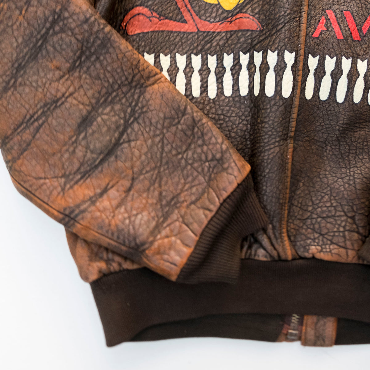 AVIREX Road Runner U.S. Navy Leather Flight Jacket Size M | Vintage Military Bomber Jacket