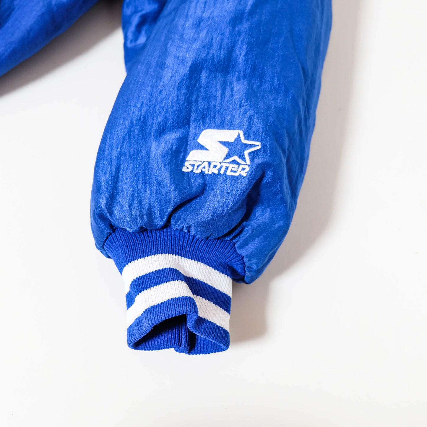 Starter Dodgers Vintage Satin Varsity Jacket | MLB Baseball Bomber Jacket Blue Stadium Jacket Made USA Size L
