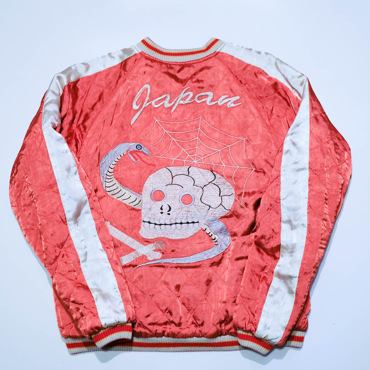 Japanese Velvet Padded Sukajan Reversible Yokosuka Bomber Jacket Dragon & Skull Embroidery Size M