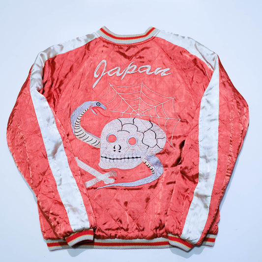 Japanese Velvet Padded Sukajan Reversible Yokosuka Bomber Jacket Dragon & Skull Embroidery Size M