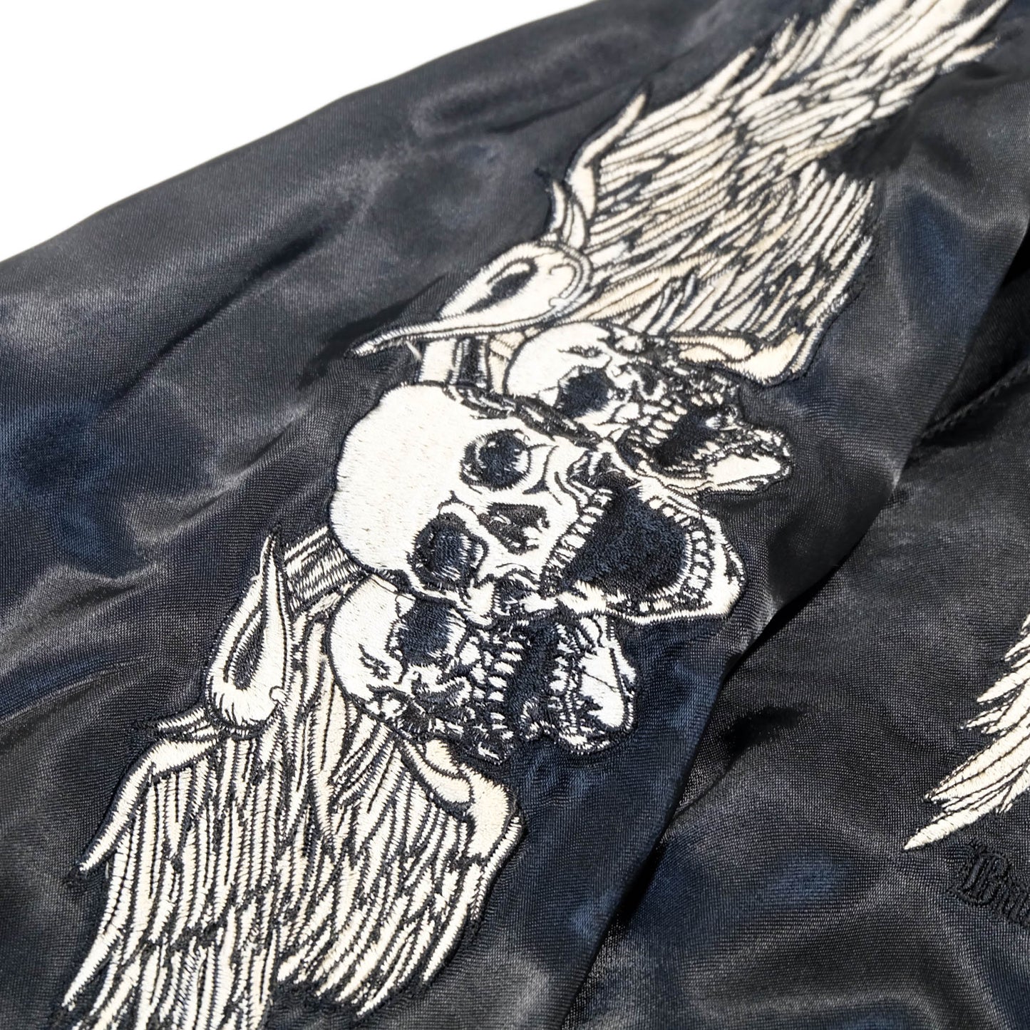 Jack Daniel’s Black Street Crafter Sukajan / Skull Wing Embroidered Souvenir Jacket Size S