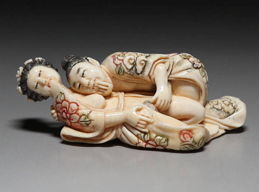 Japanese Erotica Shunga Foreplay Fetish Samurai Geisha Bijin Oiran Sagemono Statue Art