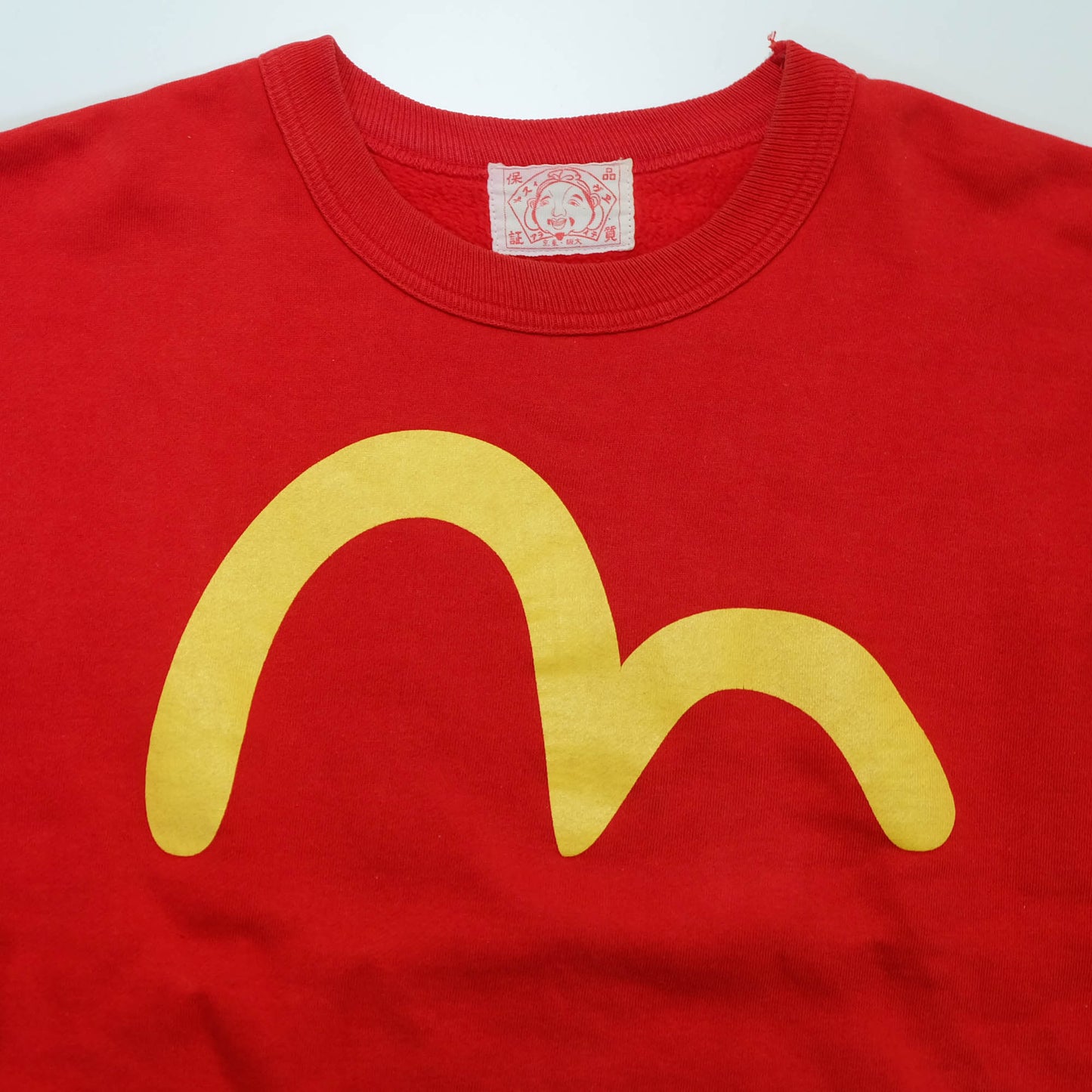EVISU Yamane Vintage Sweatshirt Evisu Seagull Logo "McDonald's" Osaka Japan Red Crewneck Pullover Japanese Streetwear