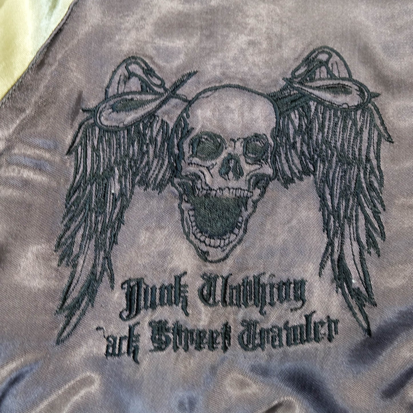 Jack Daniel’s Black Street Crafter Sukajan / Skull Wing Embroidered Souvenir Jacket Size S