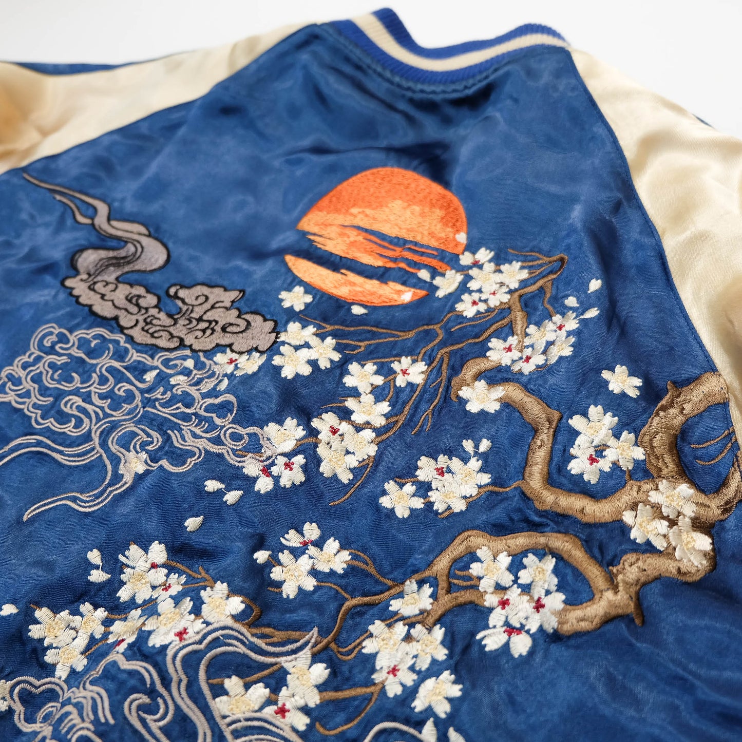Vintage Japanese Sukajan Souvenir Jacket Reversible Dragon Skull Geisha Wagara Embroidery Yokosuka Bomber Jacket