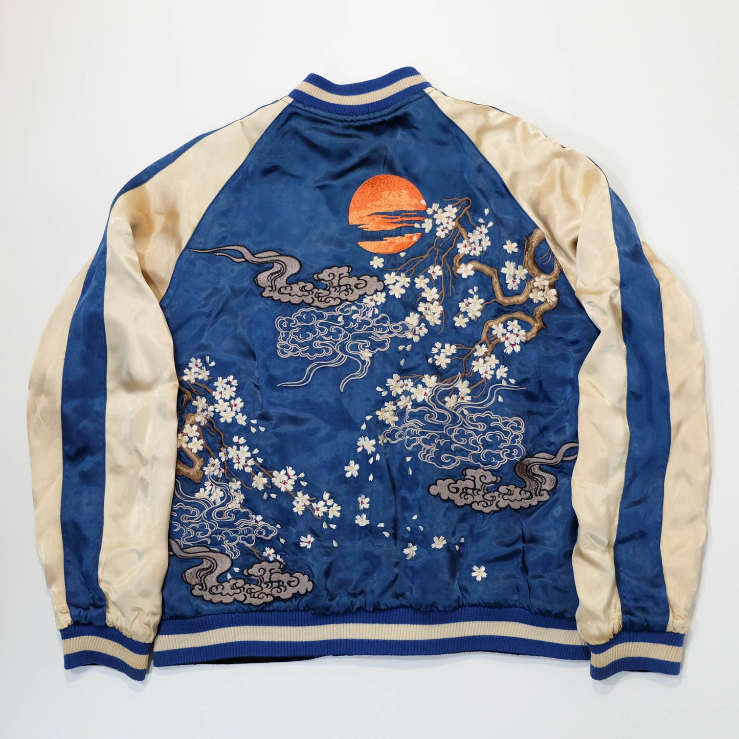 Vintage Japanese Sukajan Souvenir Jacket Reversible Dragon Skull Geisha Wagara Embroidery Yokosuka Bomber Jacket