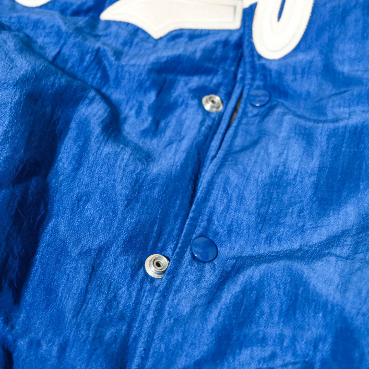 Starter Dodgers Vintage Satin Varsity Jacket | MLB Baseball Bomber Jacket Blue Stadium Jacket Made USA Size L
