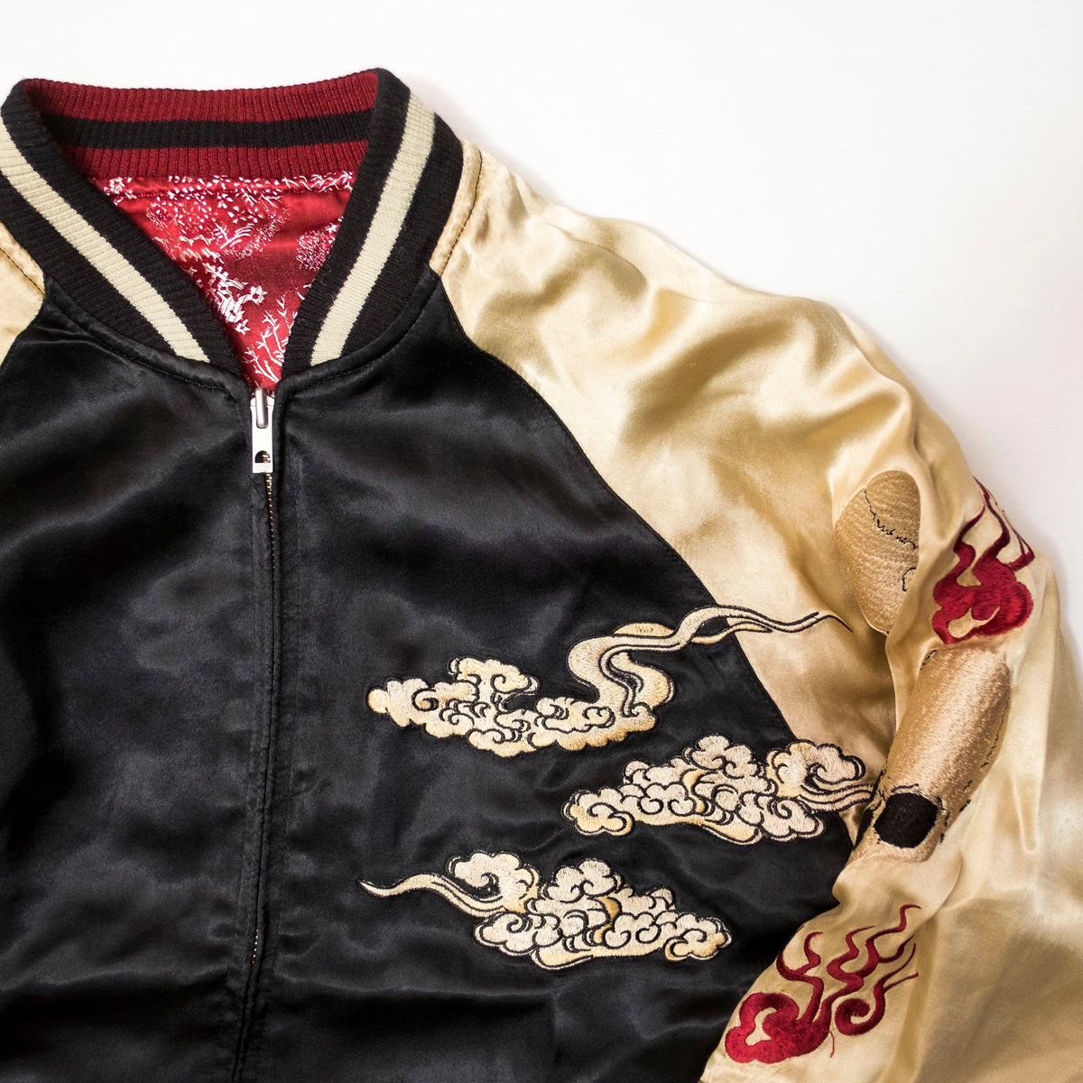 Ukiyo-e Nebuta Style Reversible Sukajan Jacket Size L | Japanese Art Embroidered Souvenir Bomber