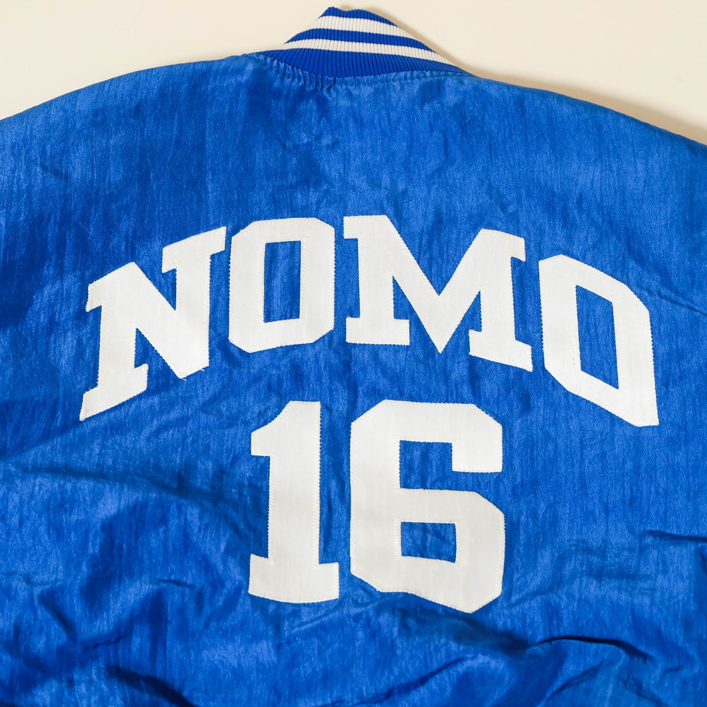 Starter Dodgers Vintage Satin Varsity Jacket | MLB Baseball Bomber Jacket Blue Stadium Jacket Made USA Size L
