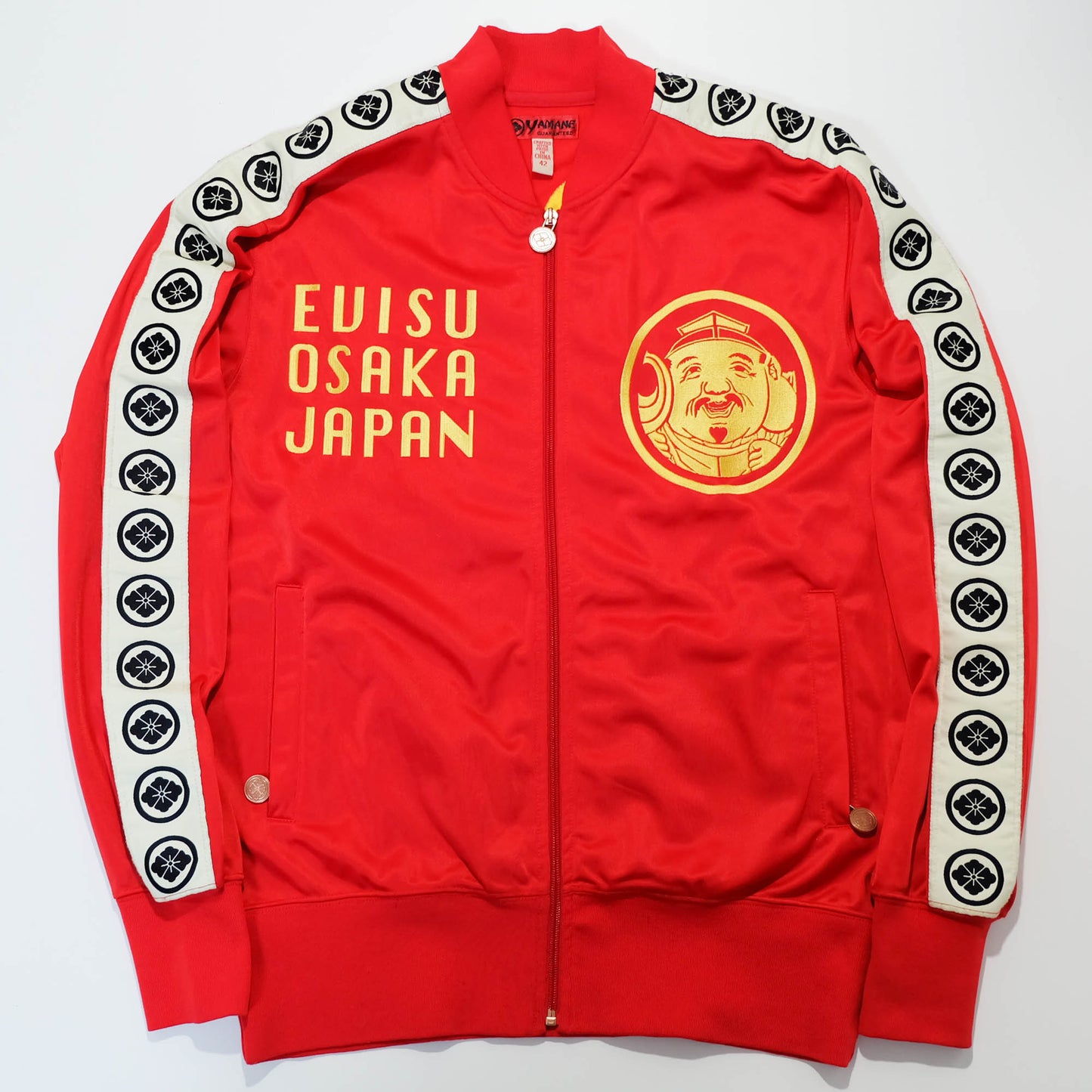 EVISU Yamane Vintage Track Jacket Evisu Osaka Japan Sukajan Style Komainu Crest Seagull Embroidery Japanese Streetwear