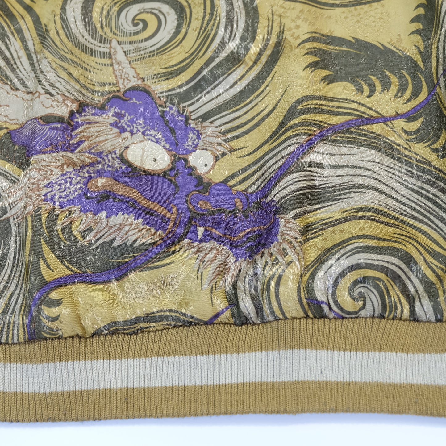 Reversible Japanese Dragon Koi Fish Whirlpool Art Sukajan Souvenir Jacket Size M