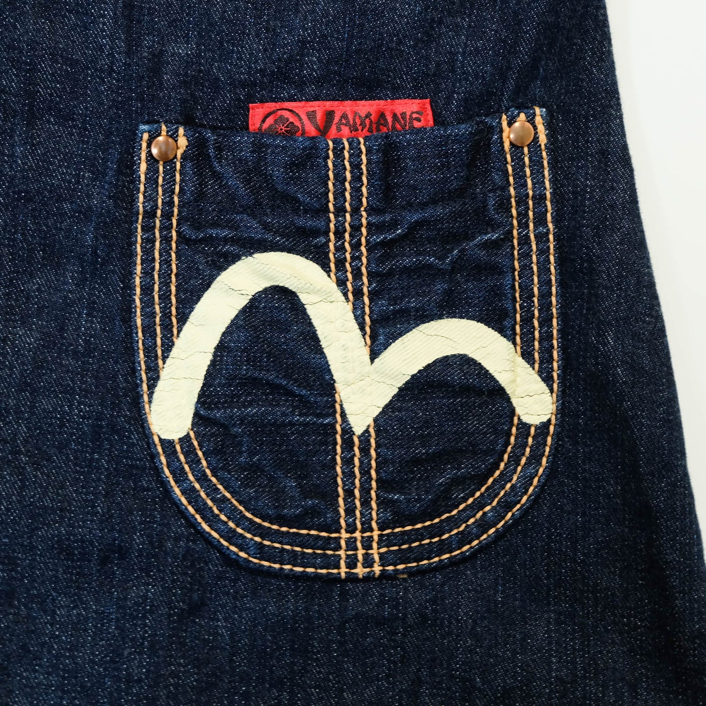 EVISU Donna Vintage Japanese Denim Overalls Dress One Piece Wagara Denim Skirt Selvedge Jeans Harajuku Streetwear