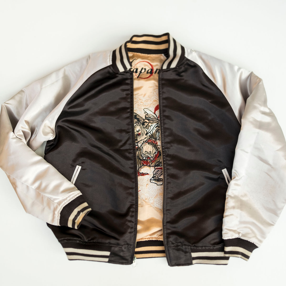 Shoki Devil Slayer Sukajan Jacket Size M-L | Japanese Oni Demon Slayer Embroidered Souvenir Bomber