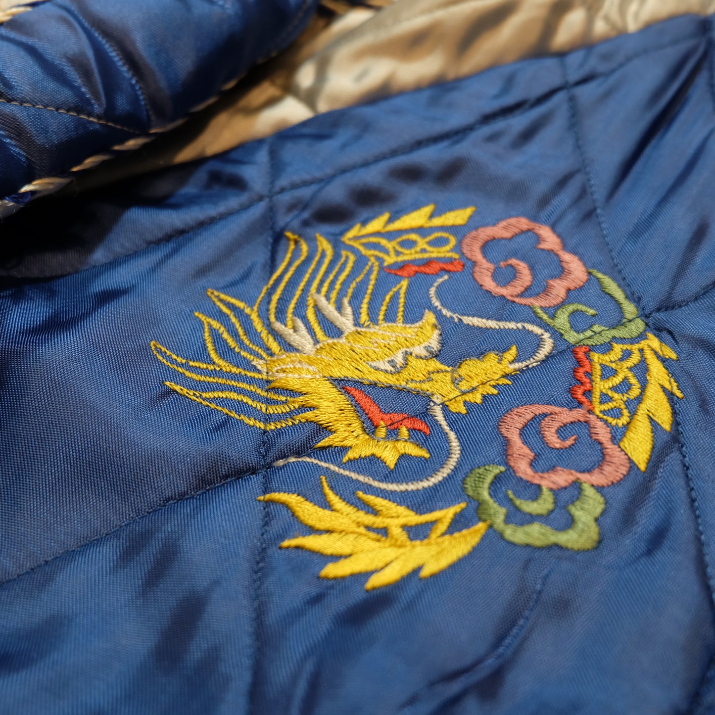 Reminiscence Padded Sukajan Jacket M–L | Japanese Tiger Dragon Eagle Embroidery Quilted Souvenir Bomber Jacket
