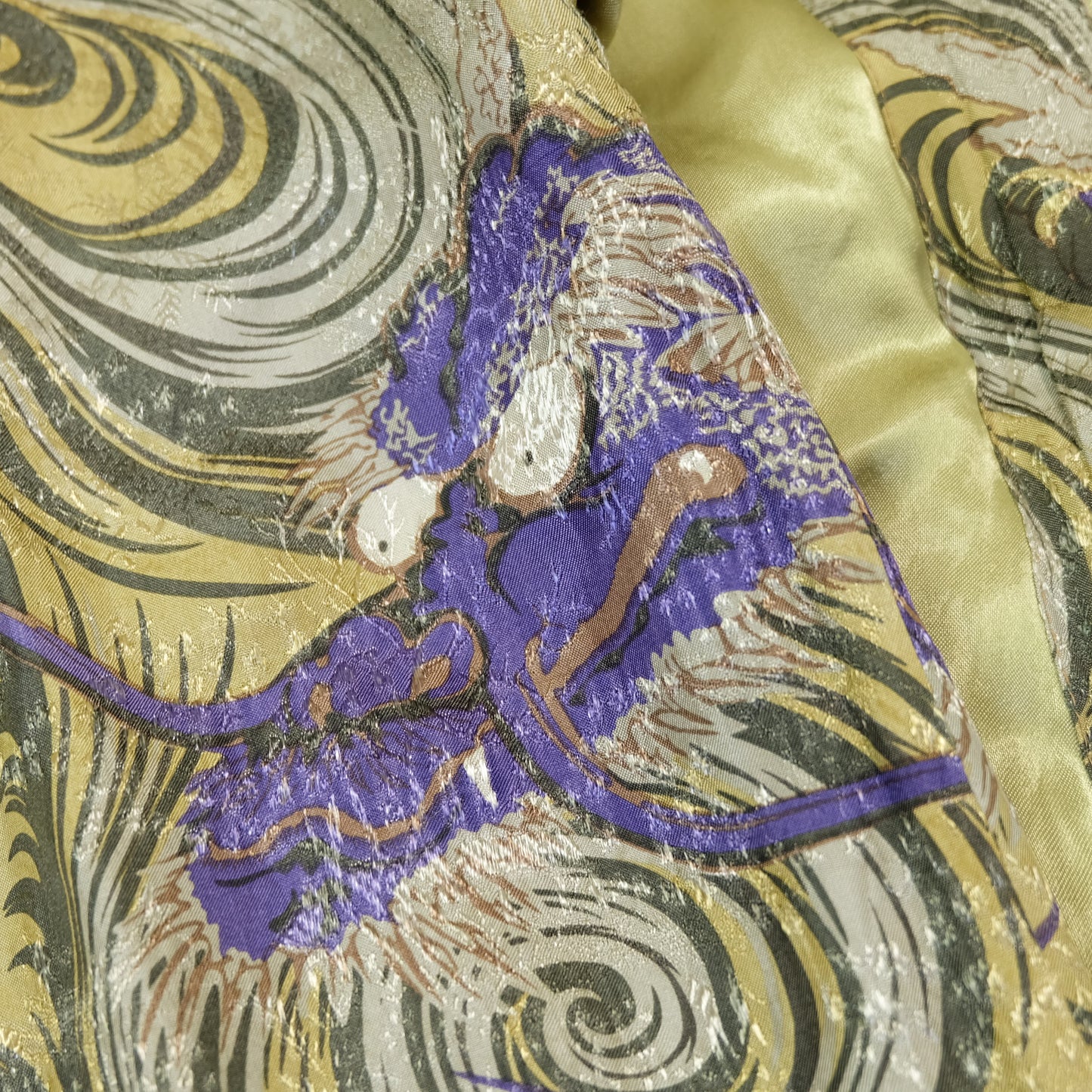 Reversible Japanese Dragon Koi Fish Whirlpool Art Sukajan Souvenir Jacket Size M