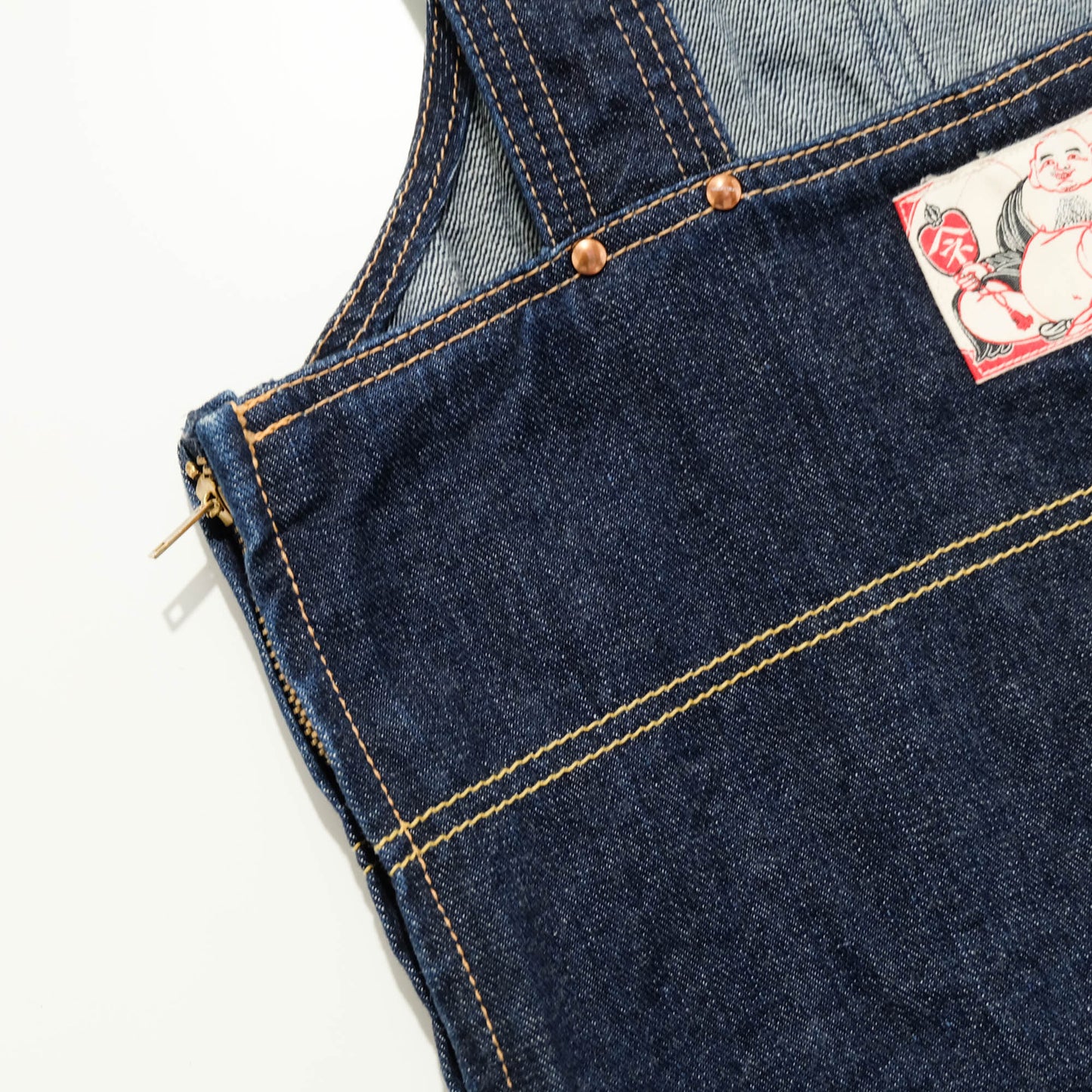 EVISU Donna Vintage Japanese Denim Overalls Dress One Piece Wagara Denim Skirt Selvedge Jeans Harajuku Streetwear