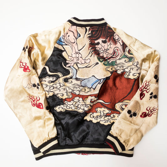 Ukiyo-e Nebuta Style Reversible Sukajan Jacket Size L | Japanese Art Embroidered Souvenir Bomber