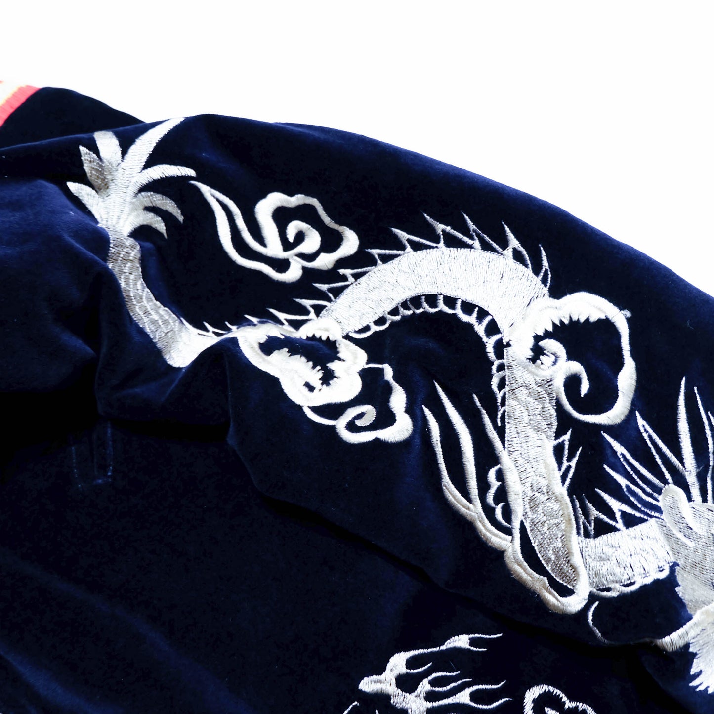 Japanese Velvet Padded Sukajan Reversible Yokosuka Bomber Jacket Dragon & Skull Embroidery Size M