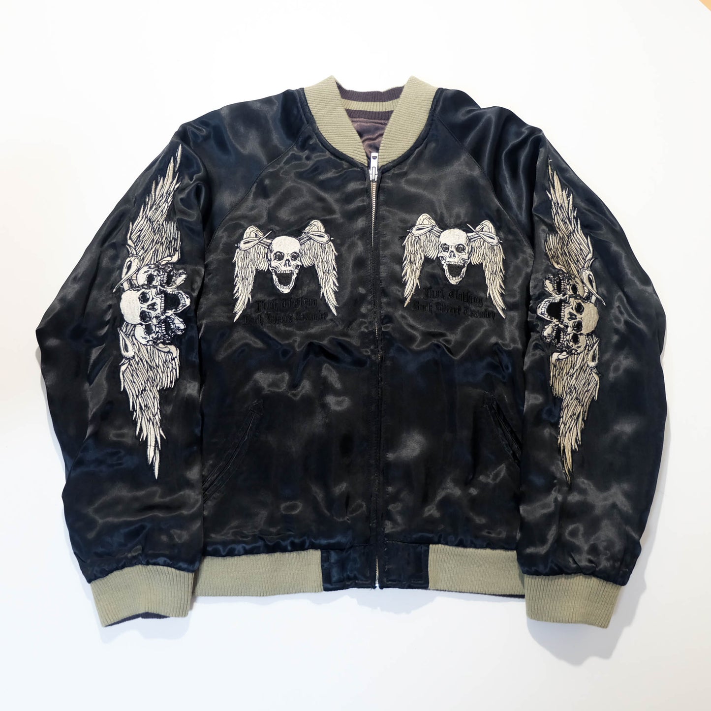 Jack Daniel’s Black Street Crafter Sukajan / Skull Wing Embroidered Souvenir Jacket Size S