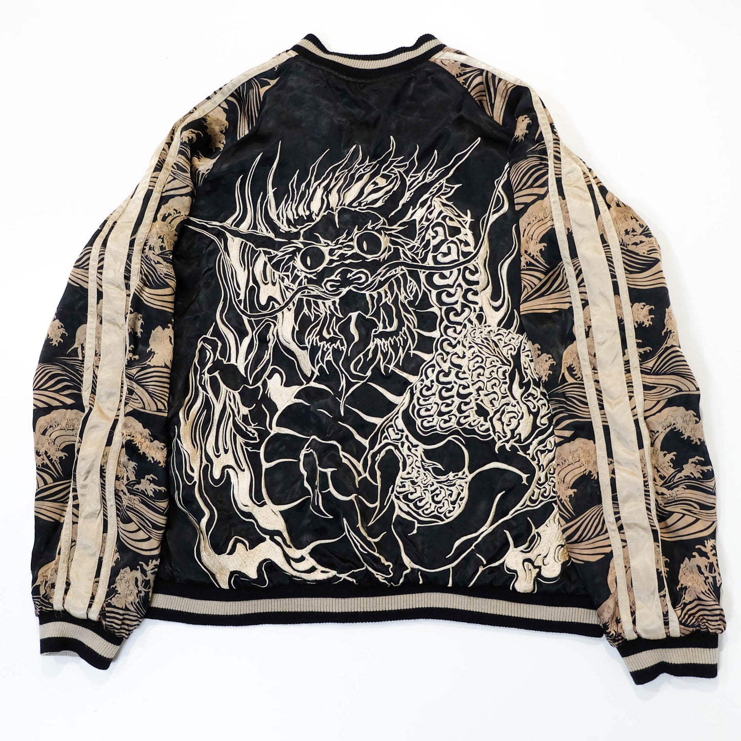 Japanese Classic Script × Wagara Dragon Sukajan Reversible Jacket XL