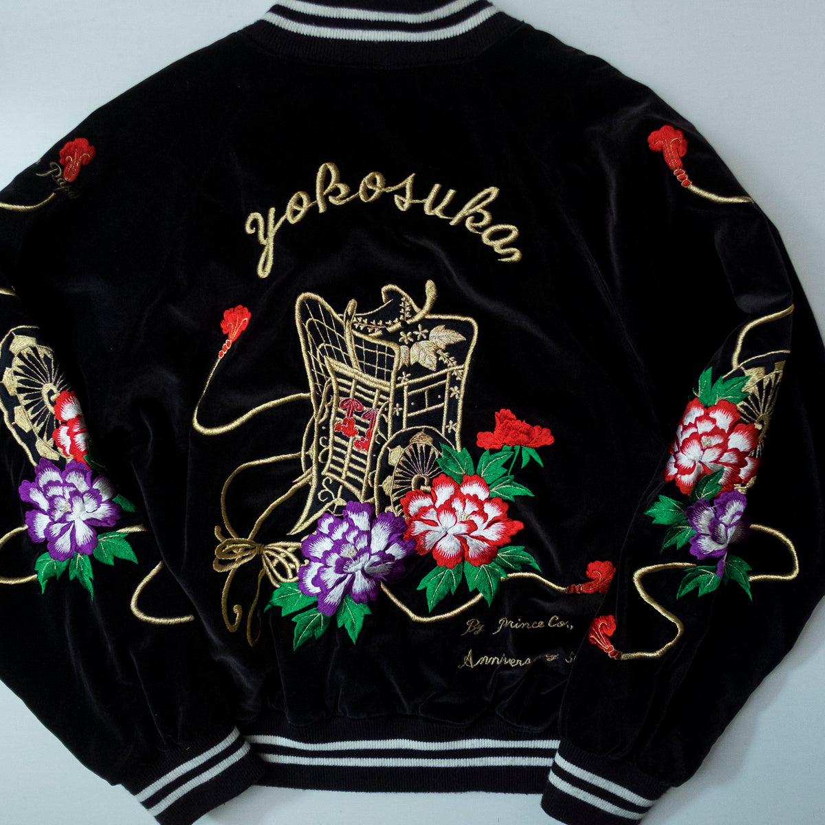 Yokosuka Velvet Sukajan Jacket Size L | Japanese Embroidered Souvenir Bomber Jacket