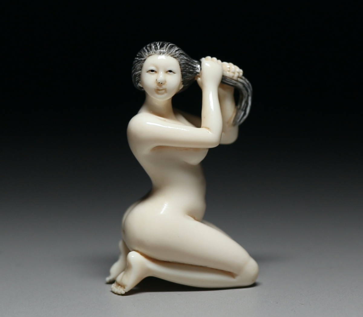 Japanese Erotica Risque Shunga Bijin Nude Sagemono Netsuke Okimono Doll Statue Art